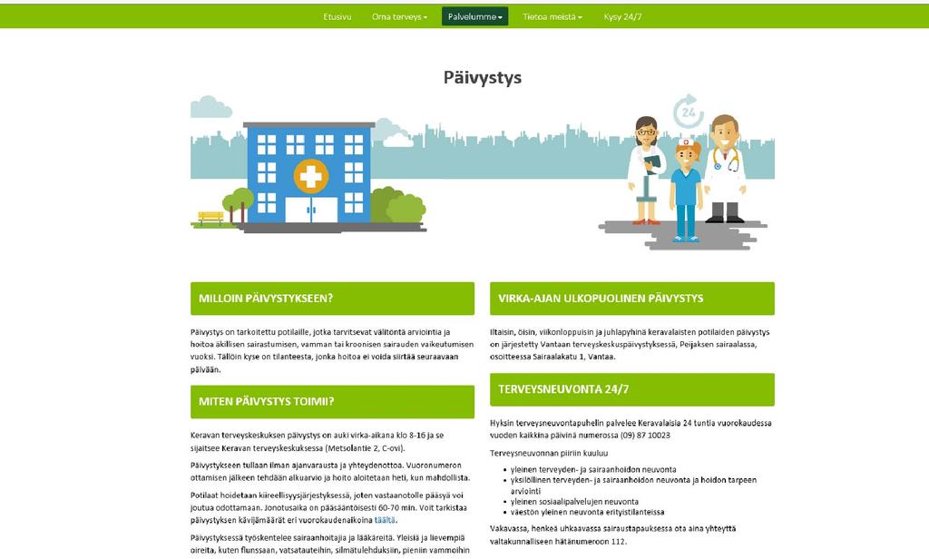 Terveyspalvelujen uudet nettisivut