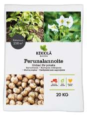 Lannoitteet ja ravinteet / Gödsel och näring Lannoitteet ja ravinteet / Gödsel och näring Perunalannoite Kekkilä Perunalannoite on täsmälannoite oman maan perunoiden lannoittamiseen.