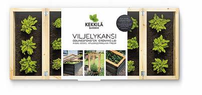 Esimerkiksi luomumullat ja -lannoitteet sijoitettuna yhteen Viljelylaatikon kanssa luovat välittömästi sisätiloihinkin inspiroivaa keittiöpuutarhatunnelmaa.