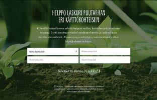 Myynnin tukimateriaalit Säljstöd Multalaskuri / Jordkalkylator Nettisivuiltamme löytyvällä kätevällä laskurilla voit helposti laskea asiakkaan tarvitseman mullan, katteiden ja koristekivien tarpeen.