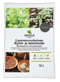 Luonnonmukaiset tuotteet / Ekologiska produkter Luonnonmukaiset tuotteet / Ekologiska produkter Luonnonmukainen kasvatussäkki Luonnonmukainen Kasvatussäkki on helposti siirreltävä kasvatusalusta