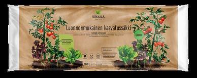 Suuria tai paljon ravinteita vaativia kasveja, kuten tomaattia, kannattaa ravita säännöllisesti Kekkilä Luonnonmukaisella Kastelulannoitteella 