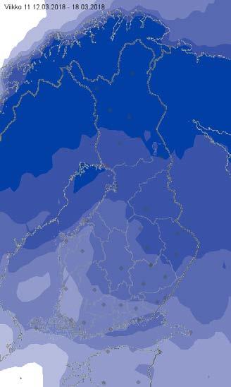 Liukkaat päivät lasketaan päiviksi, joina vuorokauden keskilämpötila on pakkasella tai sadetta tulee