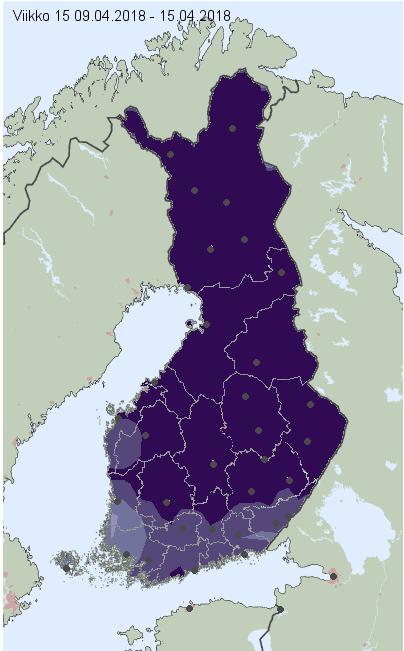 LUMENSYVYYSENNUSTE Ennuste arvioi keskimääräistä lumensyvyyttä viikkokohtaisesti.