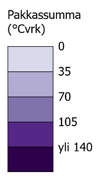 Lämmitystarveluvun yksikkö on Cvrk eikä laskennassa oteta huomioon vuorokausia, joiden keskilämpötila on keväällä yli +10 C ja syksyllä yli +12 C.