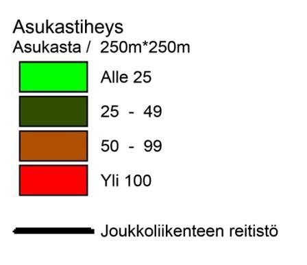 lähinnä keskustan, Korkalovaaran ja Ounasrinteen välisillä