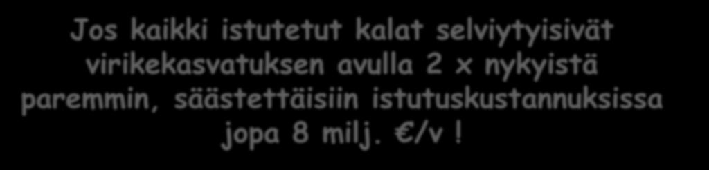 poikasia Jos kaikki istutetut kalat selviytyisivät virikekasvatuksen avulla 2 x