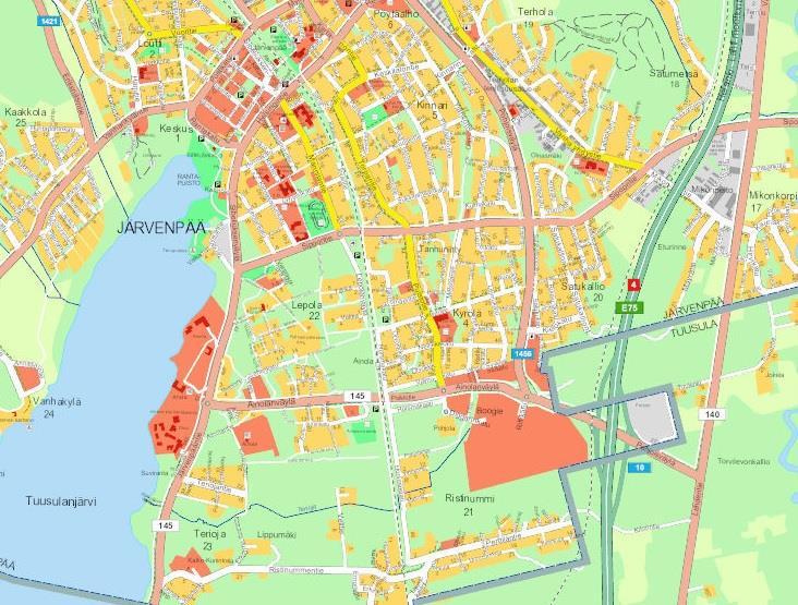 1 MITÄ TAPAHTUU JA MISSÄ? Ristinummen (21.) ja Lepolan (22.) kaupunginosien alueella, Järvenpään eteläisissä osissa on alkamassa asemakaavahanke nimeltään Ainolan aluekeskus.
