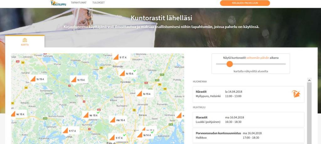 Tervetuloa Rastilippuun Rastilippu-palvelussa www.rastilippu.fi on seurojen kuntorastitapahtumat. Nyt, kun sinulla on profiili, kirjaudut seuraavalla kerralla kertakäyttöisellä koodilla tai linkillä.