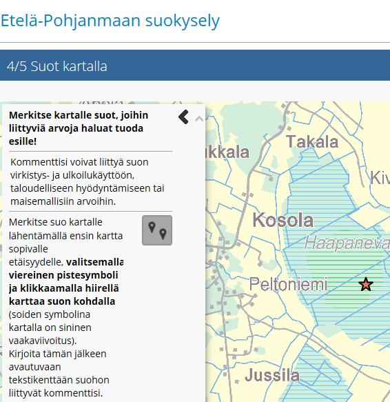 KYSELY TOTEUTETTIIN MAAKUNTAKAAVAN LAADINNAN TUEKSI Etelä-Pohjanmaan liitto julkaisi keväällä 2016 kaikille avoimen karttapohjaisen kyselyn, jonka tarkoituksena oli selvittää vastaajien ajatuksia