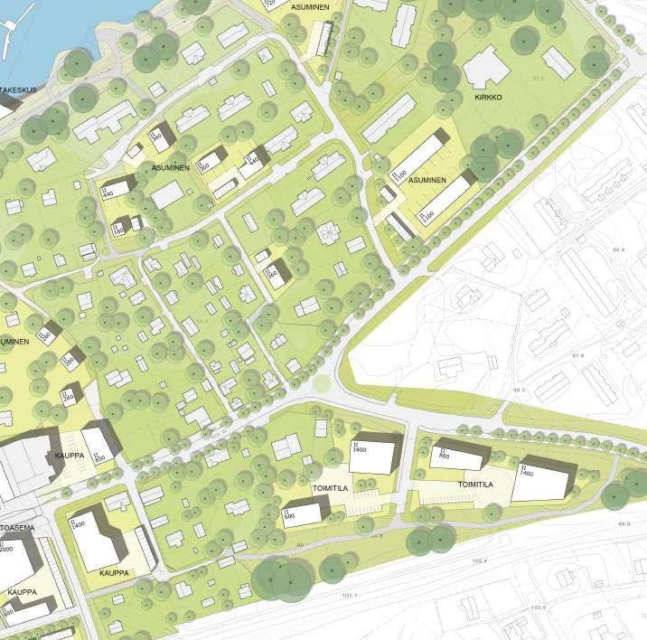 4.1 KESKUSTAN YRITYSTONTIT Hohontien varteen rautatien läheisyyteen sijoitetaan keskustan uusia toimitilatontteja.
