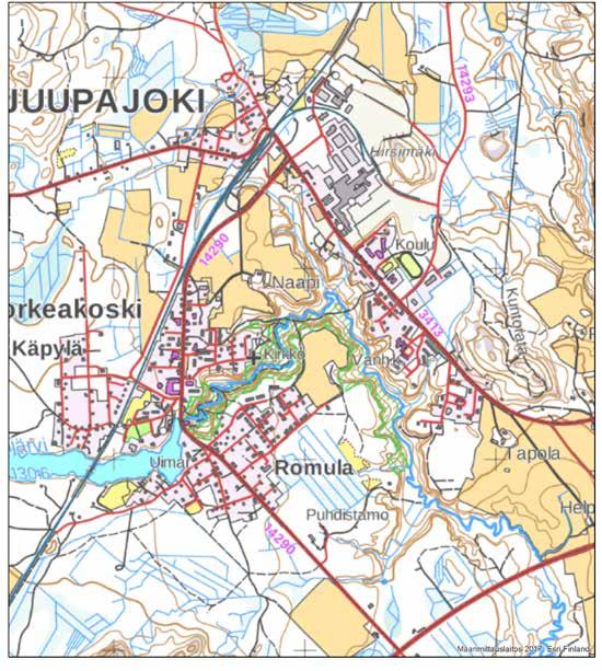 2010-luku Korkeakosken taajamassa on tapahtunut hyvin vähän muutoksia 1980-luvun jälkeen kartalla.