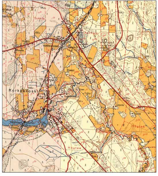 1950-luku 1900-luvun peruskartat antavat kattavan kuvan kylän kehityksestä 1950-luvlta aina nykypäivään asti. Vertailukarttoina tässä on käytetty vuosien 1957, 1986 ja 2017 peruskarttoja.