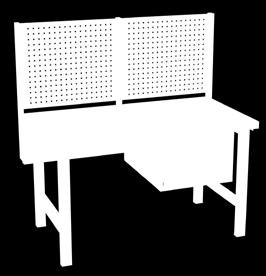 sokkelilla 2x50,2x100, 2x150, säätöjalka, reikälevykaappi 1 kpl, taustareikälevy,