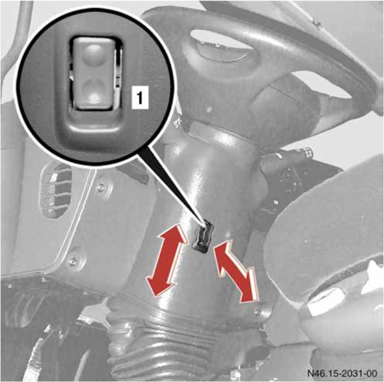 120 Kuva 88. 2007 by Daimler AG Ohjauspyörää voidaan liikuttaa vapauttamalla se ensin paineella toimivasta lukituksesta, painamalla lukituskytkimen alempaa osaa.
