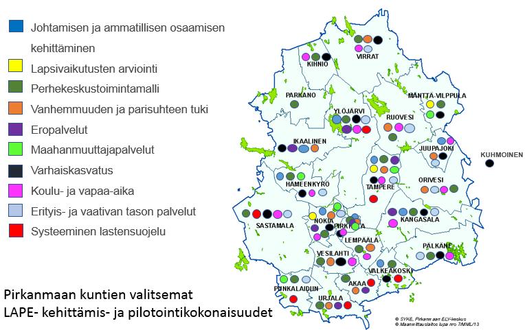 Pirkanmaan LAPE-hankkeen eteneminen ja askeleet vuoden 2018 loppuun Pirkanmaan LAPE-hankkeen kehittämistyön rakenne on moniportainen; ensin rakennetaan yhteisiä malleja ja näkyä maakunnallisissa