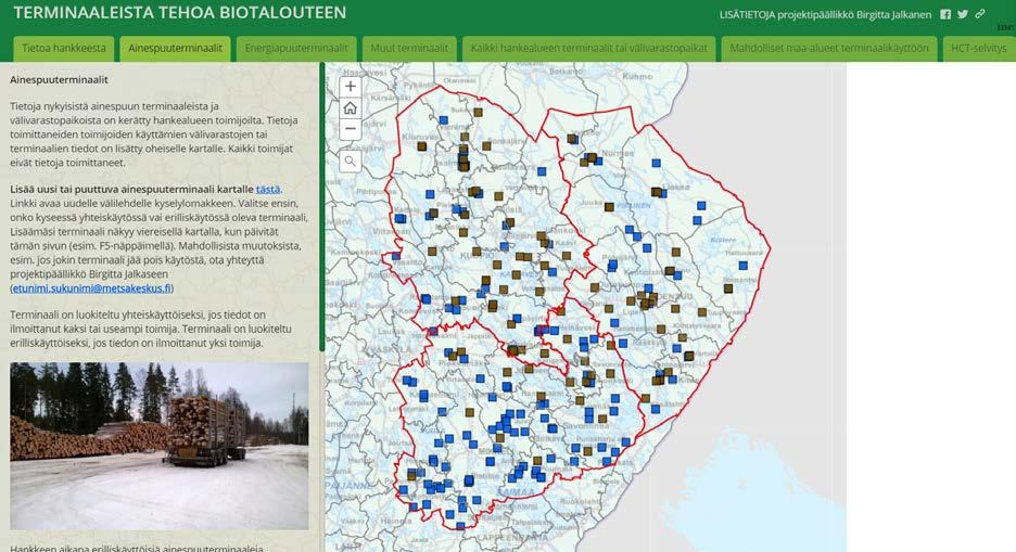 15 4.4.2 Terminaaliverkosto sähköisellä karttapohjalla Kerätty aineiston on nähtävillä ArcGis Online-palvelussa osoitteessa https://arcg.is/1eudoq Kuva: Sähköinen kartta ArcGis Online-palvelussa.