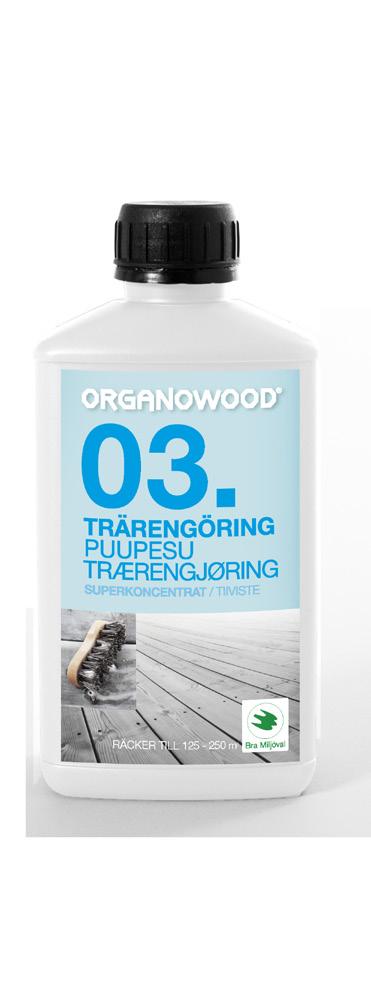 03. PUUPESU Ympäristömerkitty puhdistusaine puupinnoille ulkotiloissa. Ruotsin lluonnonsuojeluliiton Hyvä ympäristövalinta luokitus.