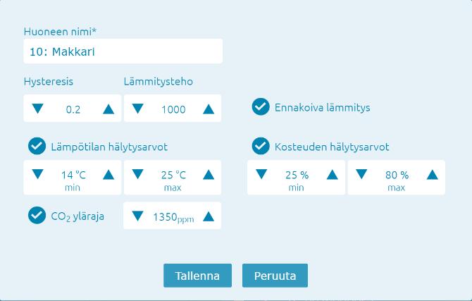 Sisäilmastoluokituksen mukaan sisäilman hiilidioksidipitoisuuden enimmäisarvot ovat: Sisäilmastoluokka S1: 700 ppm