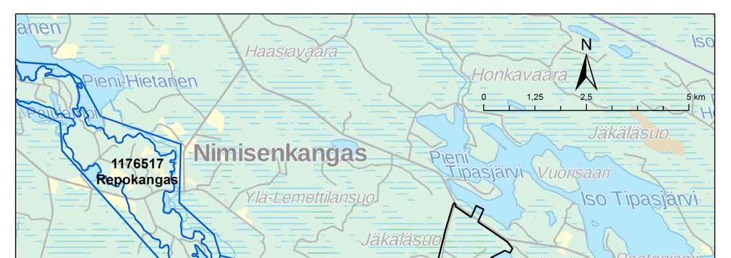 POHJAVESI Kuivatuspumppauksen vaikutusalueella ei ole pohjavesialueita, talousvesikaivoja tai suojelualueita.