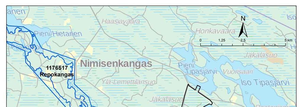 POHJAVESI Kuivatuspumppauksen vaikutusalueella ei ole pohjavesialueita, talousvesikaivoja tai suojelualueita.