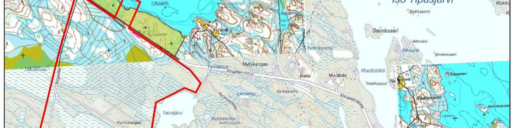 saalistusympäristöt sijoittuvat kaivoksen rakennettavien alueiden