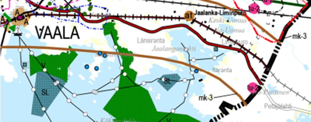 TUULIVOIMALOIDEN ALUE Merkinnällä osoitetaan maa-alueita, jotka soveltuvat merkitykseltään seudullisten tuulivoimala-alueiden rakentamiseen.
