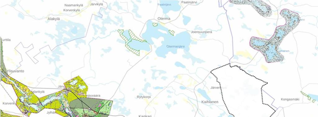 6.1.3.3 Yleiskaavat Hankealueella ei ole voimassa olevia oikeusvaikutteisia yleiskaavoja.