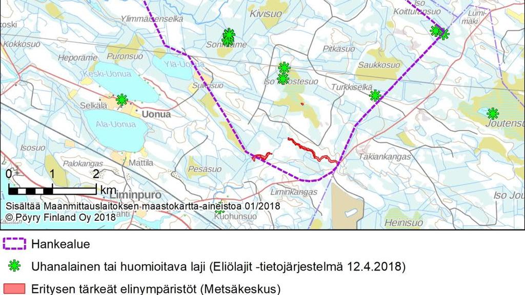 Lisäksi petolintujen ja suojelullisesti huomionarvoisten lajien reviiri- ja rengastustietoja on hankittu Metsähallituksen (Tuomo Ollila, sähköposti 12.4.
