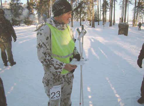 Puolustusvoimien vanhimpaan, reservin taitoa ja kestävyyttä mittaavaan Oltermannin hiihtoon.