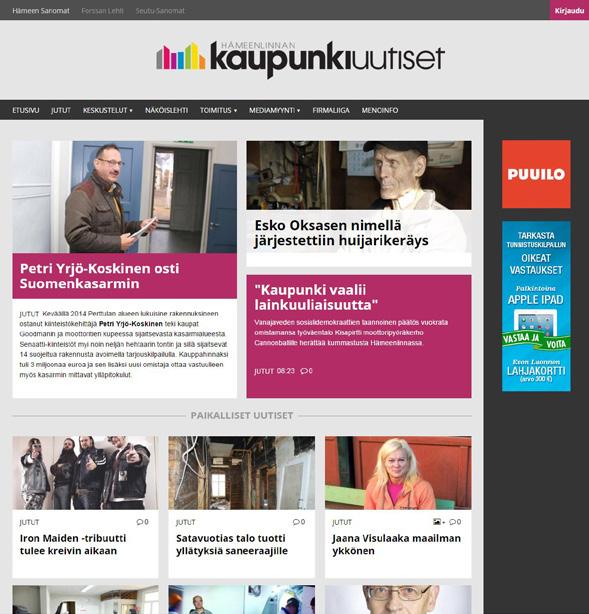 1 15 3 2 kaupunkiuutiset.com 4 4 5 6 Kaupunkiuutisten verkkolehti kaupunkiuutiset.com tarjoaa kaupunkilehden vahvuudet ja luotettavan mediaympäristön myös verkossa. Kaupunkiuutiset.