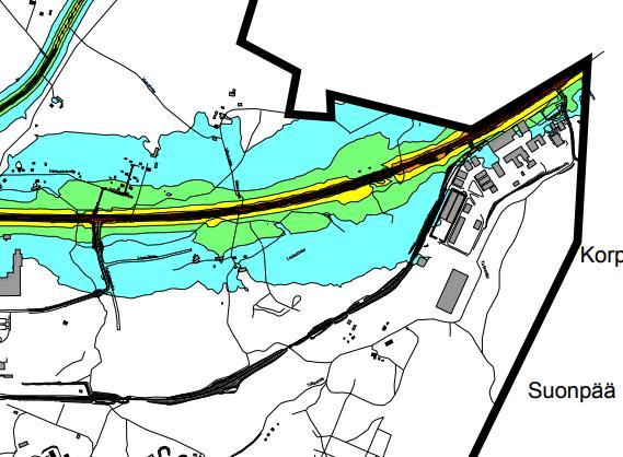 Vasemmalla on päiväajan keskiäänitaso ennustetilanteessa 2020 ja