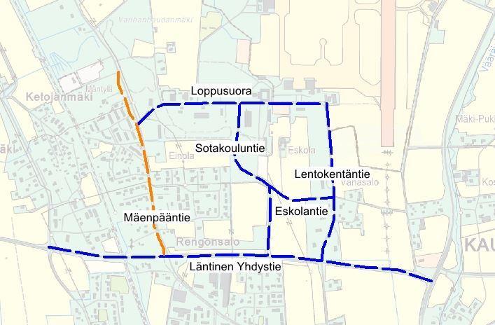 nykyinen väylä susiteltu väylä kevyen liikenteen alikulku Kuva 9. Lentkentän alueen susiteltu kevyen liikenteen verkst 5.