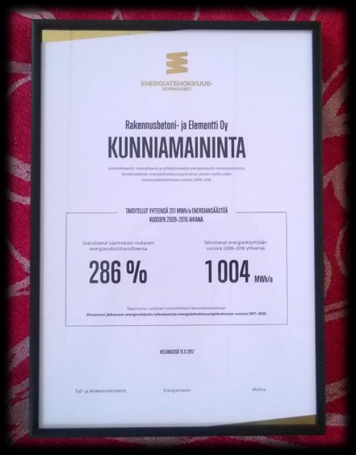 tehostamistyöstä.