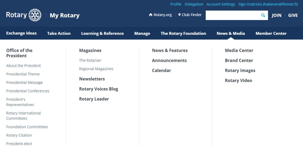 MY ROTARY NEWS & MEDIA UUTISET MEDIA BRÄNDI - LOGOT Tällä sivustolla mm.