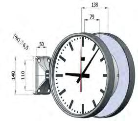 mm 557 mm 4,3 kg 1,9 kg Alumiinikehyskello pyyhkäisevällä sekuntiviisarilla Kellotaulun koko A B C 2-puol.