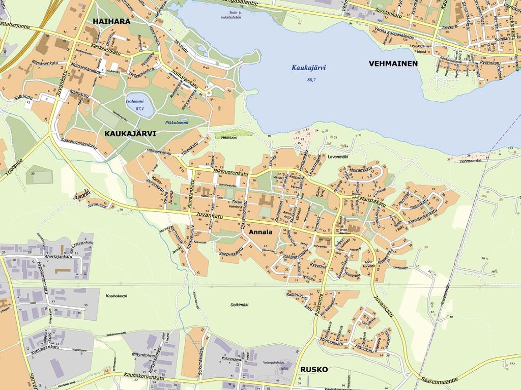 KAAKKO: Annala-Kaukajärven alue KAUKAJÄRVEN KOULU - + Kaukajärven koulua laajennetaan Juvan päiväkoti ja mahd.