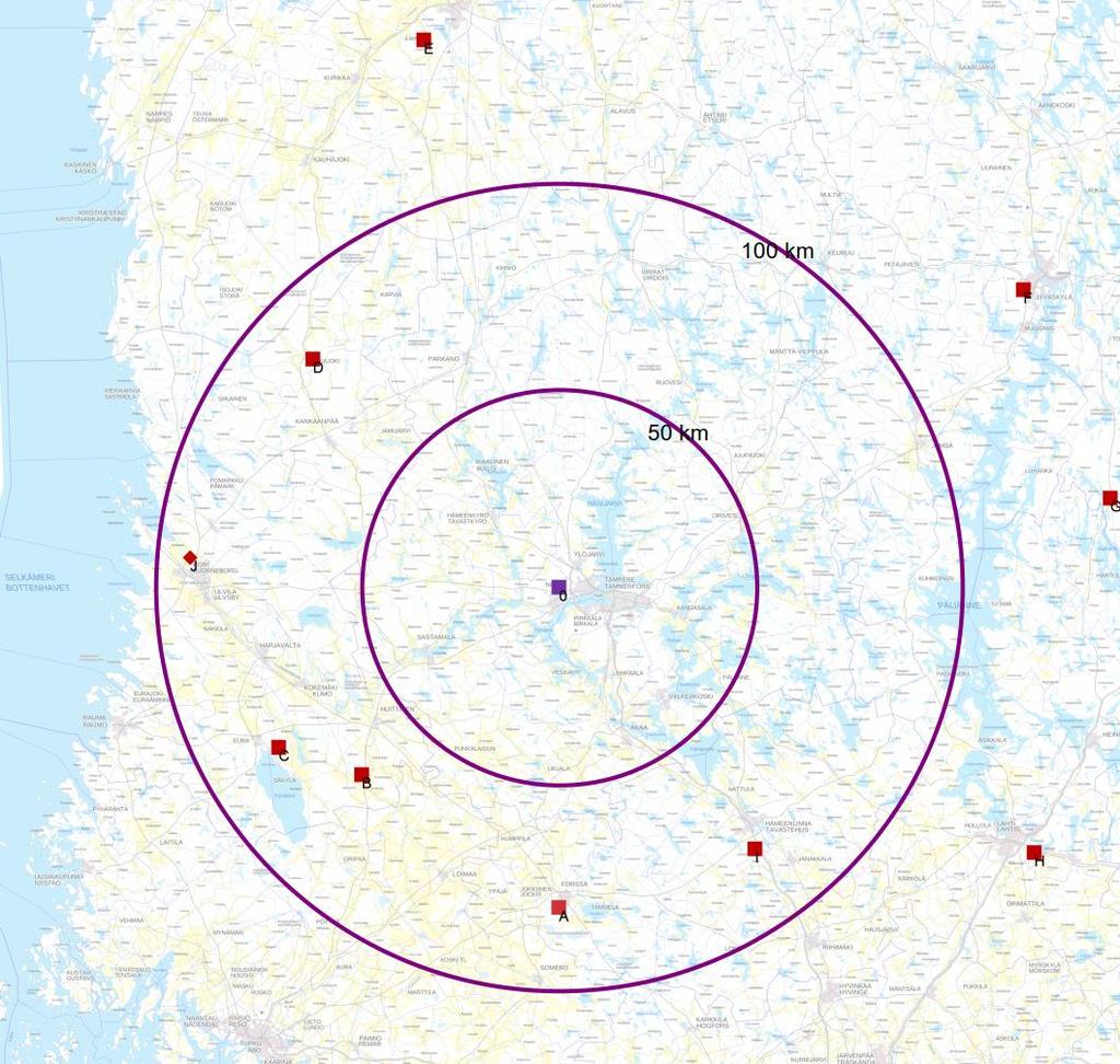 Kuljetukset ja kustannukset Kuljetuskustannukset EUR m3/a m3/a m3/a m3/a m3/a km 100 500 1000 5000 10000 10 150 750 1500 7500 15000 20 300 1500 3000 15000 30000 30 450 2250 4500 22500 45000 50 750