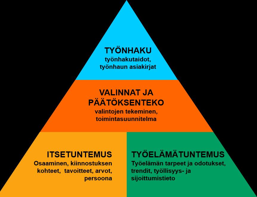 Itsetuntemus ja vaihtoehtojen tuntemus kaiken pohjana Mitä opintoja koskevia valintoja kannattaisi tehdä? Miten valitsen sivuaineet, graduaiheen, harjoittelupaikan jne.