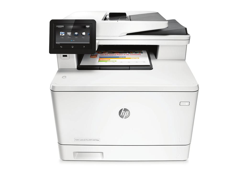 Tiedot HP Color LaserJet Pro MFP M477 -sarja Hämmästyttävää nopeutta. Tehokasta tietoturvaa.