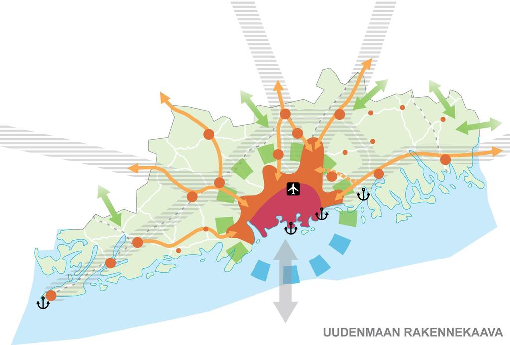 Viherrakenteen osalta rakennekaavassa osoitetaan Helsingin seudun