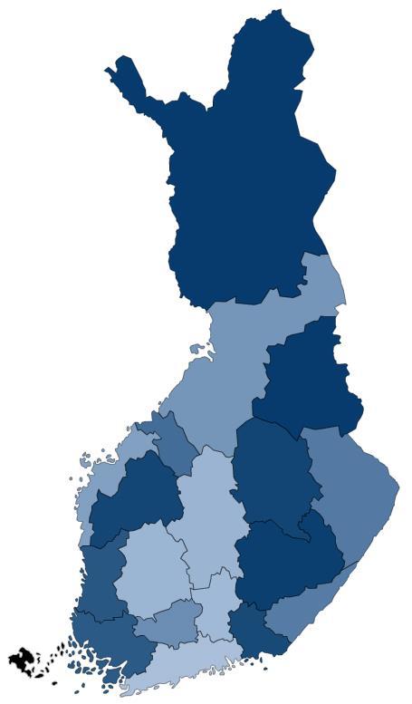 Sopeutustarve maakunnittain veroprosenttia vuonna 2030 tarpeen muutosta ei ole otettu huomioon Veroprosenttia Uusimaa -2,67 Varsinais-Suomi -5,13 Ahvenanmaa 0,00 Satakunta -5,19 Kanta-Häme -4,06