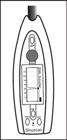 Pullo halkaisijaltaan 5 cm pitäisi tuottaa kaiku näytölle noin 5 6 cm kohdalle. Jos kaikua ei näy, tarkista että pullossa on riittävästi vettä tai geeliä.