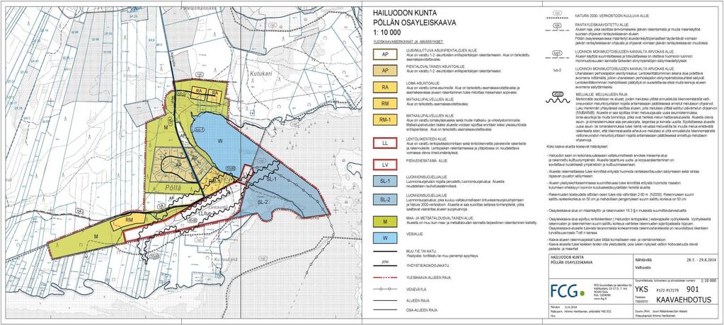 10 Pöllän osayleiskaavaehdotus Pöllän osayleiskaavaehdotus on ollut nähtävillä 28.7.2014 29.8.2014. Kaavaehdotuksesta järjestettiin viranomaisneuvottelu 11.5.