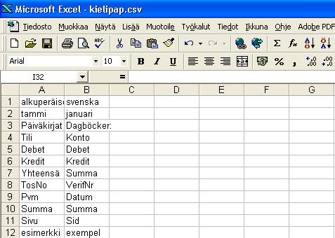 Asteri Kirjanpito Kieliversion ohje 15/19 Jos Excel kysyy, ilmoita, että aineisto on erotettu ja erottimena on puolipiste.