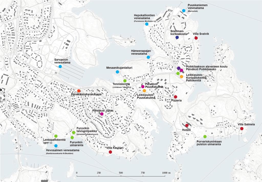 Aineistot: Toimipisterekisteri 2018 Kuva: Alueen nykyiset palvelut. 6.