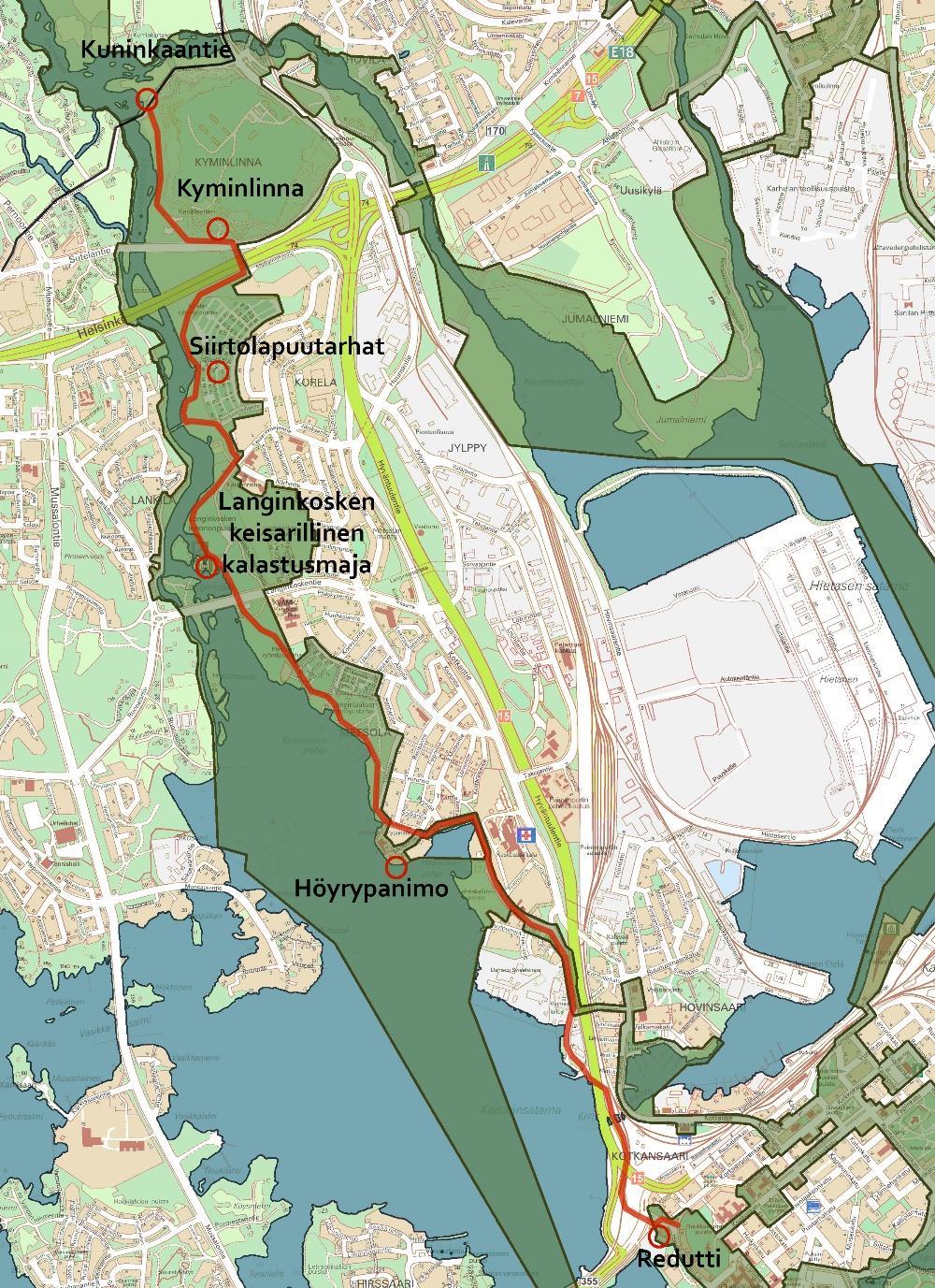 Redutin ympäristö tulee säilyttää mahdollisimman avoimena ja niin, että olemassa oleva näköyhteys merelle säilyy. Alueet soveltuvat erinomaisesti virkistykseen.
