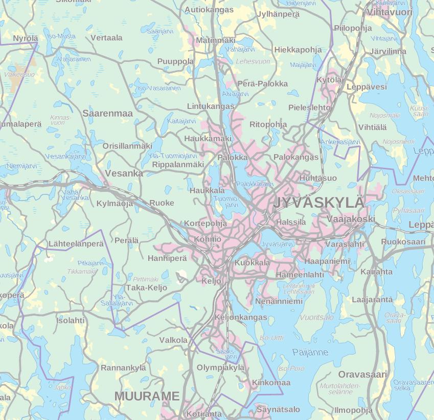 . JOHDANTO Tämä työn tarkoituksena on ollut selvittää melun laskentamallin avulla tieliikenteen aiheuttamat melutasot Jyväskylän