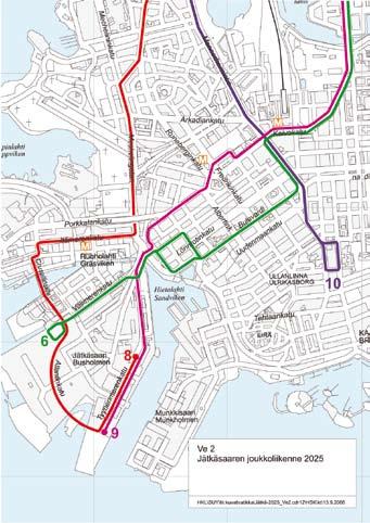 Raitiovaunuille oli varattava koko saarelle omat kaistat, jotka voisivat olla yhteisiä mahdollisen bussiliikenteen kanssa.