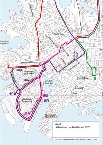 Raitiolinjojen lisäksi alueelle suunniteltiin palvelulinjan pikkubussia. Myös ns.